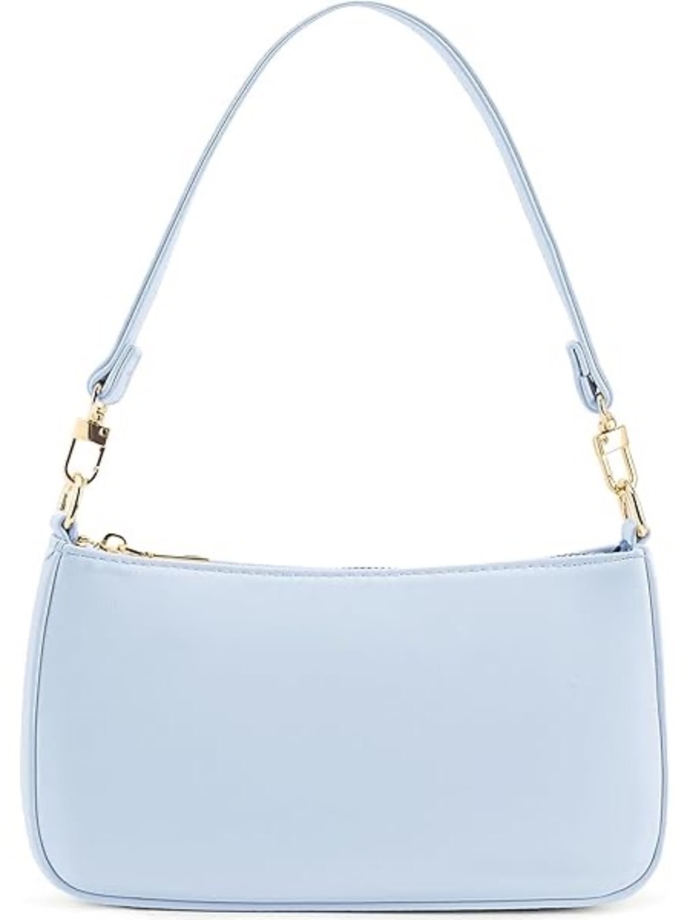 Elegant Light Blue Shoulder Bag with Gold Hardware